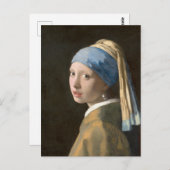 VERMEER Girl with Pearl Earring Postkarte (Vorne/Hinten)