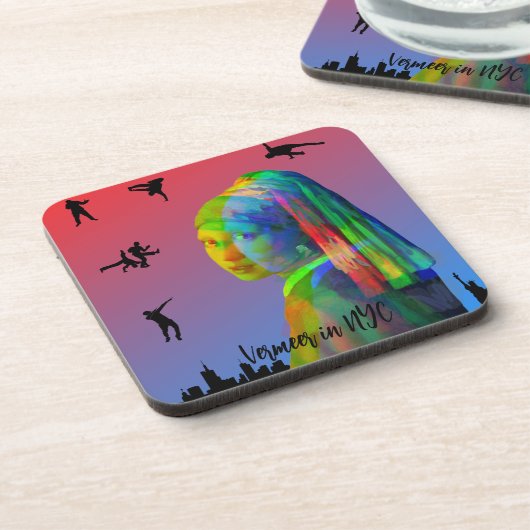 Vermeer in NYC Getränkeuntersetzer (Linke Seite)