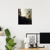 Vermeer - Junge Frau mit Perlenklee 1665 Poster (Heimbüro)