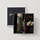 Vermeer - Lady schreibt einen Brief mit ihrer Freu Button (Vorne & Hinten)