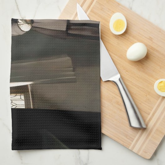 Vermeer - Lady schreibt einen Brief mit ihrer Freu Geschirrtuch (Viertel Falte)