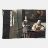 Vermeer - Lady schreibt einen Brief mit ihrer Freu Geschirrtuch (Horizontal)