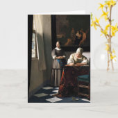Vermeer - Lady schreibt einen Brief mit ihrer Freu Karte (Gelbe Blume)