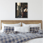 Vermeer - Lady schreibt einen Brief mit ihrer Freu Leinwanddruck (Insitu (Schlafzimmer))