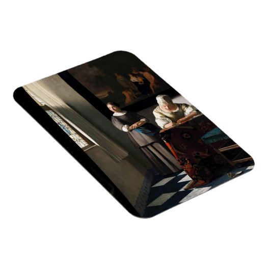 Vermeer - Lady schreibt einen Brief mit ihrer Freu Magnet (Rechte Seite)