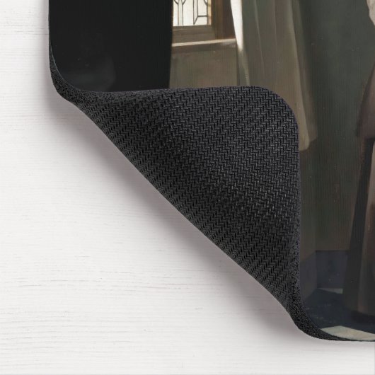 Vermeer - Lady schreibt einen Brief mit ihrer Freu Mousepad (Ecke)