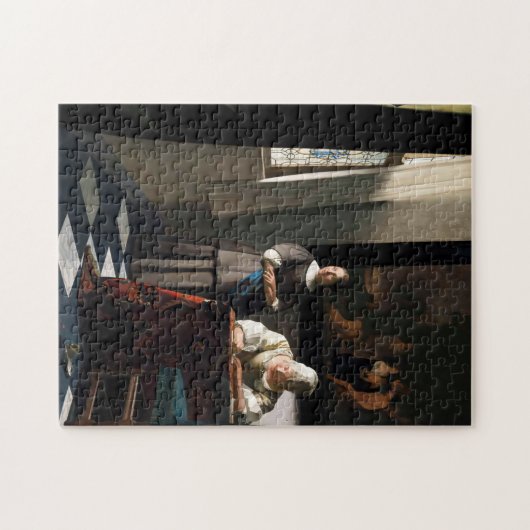 Vermeer - Lady schreibt einen Brief mit ihrer Freu Puzzle (Horizontal)