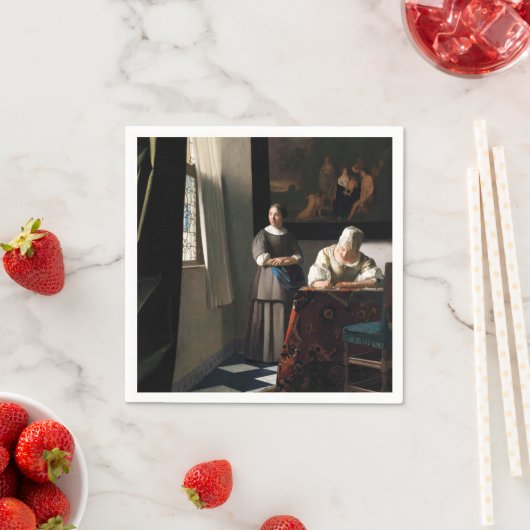 Vermeer - Lady schreibt einen Brief mit ihrer Freu Serviette (Beispiel)