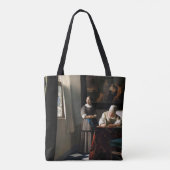 Vermeer - Lady schreibt einen Brief mit ihrer Freu Tasche (Rückseite)