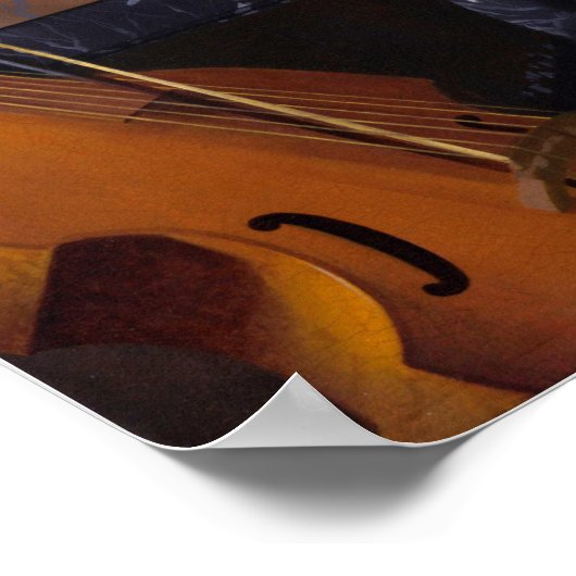 Vermeer - Lady sitzt 1675 auf einer Jungfrau Poster (Ecke)