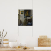 Vermeer - Lady Stehend in einer Jungfrau von 1674 Poster (Küche)