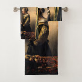 Vermeer - Mädchen, die einen Buchstaben in einem o Badhandtuch Set (Insitu)