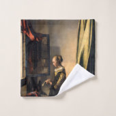 Vermeer - Mädchen, die einen Buchstaben in einem o Badhandtuch Set (Waschlappen)