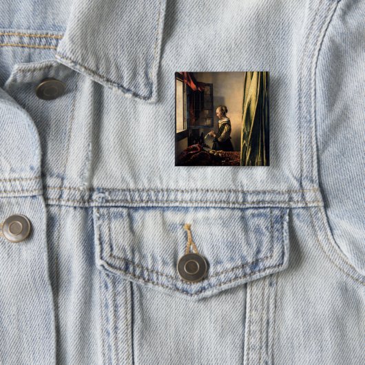 Vermeer - Mädchen, die einen Buchstaben in einem o Button (Beispiel)