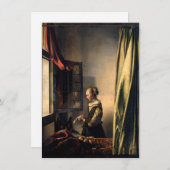 Vermeer - Mädchen, die einen Buchstaben in einem o Dankeskarte (Vorne/Hinten)