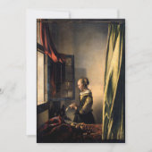 Vermeer - Mädchen, die einen Buchstaben in einem o Einladung (Vorderseite)