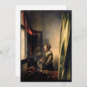 Vermeer - Mädchen, die einen Buchstaben in einem o Einladung (Vorne/Hinten)