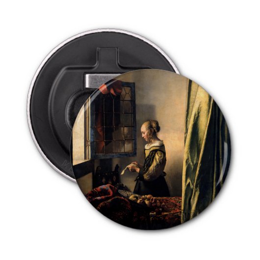 Vermeer - Mädchen, die einen Buchstaben in einem o Flaschenöffner (Vorderseite)