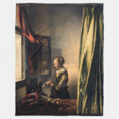 Vermeer - Mädchen, die einen Buchstaben in einem o Fleecedecke (Vorderseite)