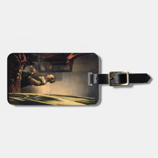 Vermeer - Mädchen, die einen Buchstaben in einem o Gepäckanhänger (Vorderseite horizontal)