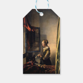 Vermeer - Mädchen, die einen Buchstaben in einem o Geschenkanhänger