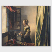 Vermeer - Mädchen, die einen Buchstaben in einem o Geschenkpapier (Flach)
