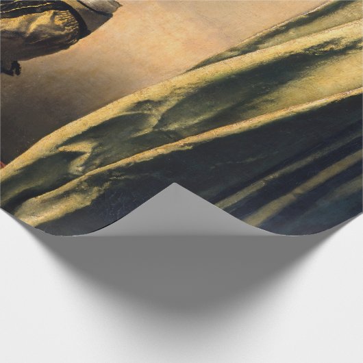 Vermeer - Mädchen, die einen Buchstaben in einem o Geschenkpapier (Ecke)