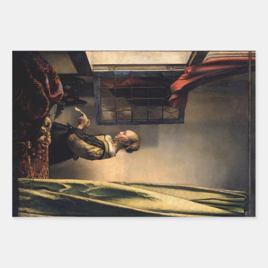 Vermeer - Mädchen, die einen Buchstaben in einem o Geschenkpapier Set (Vorderseite 3)