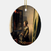 Vermeer - Mädchen, die einen Buchstaben in einem o Keramik Ornament (Rechts)