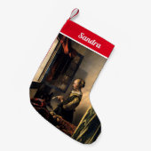 Vermeer - Mädchen, die einen Buchstaben in einem o Kleiner Weihnachtsstrumpf (Vorderansicht (hängend))