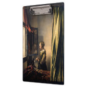 Vermeer - Mädchen, die einen Buchstaben in einem o Klemmbrett (Links)