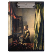 Vermeer - Mädchen, die einen Buchstaben in einem o Klemmbrett (Vorderseite)