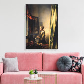 Vermeer - Mädchen, die einen Buchstaben in einem o Leinwanddruck (Insitu (Wohnzimmer))