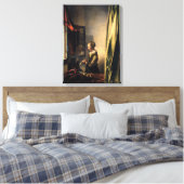 Vermeer - Mädchen, die einen Buchstaben in einem o Leinwanddruck (Insitu (Schlafzimmer))