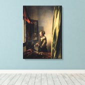 Vermeer - Mädchen, die einen Buchstaben in einem o Leinwanddruck (Insitu (Holzboden))