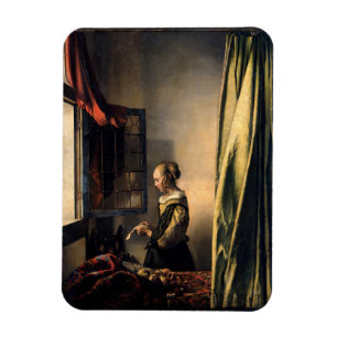 Vermeer - Mädchen, die einen Buchstaben in einem o Magnet