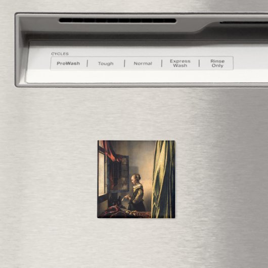 Vermeer - Mädchen, die einen Buchstaben in einem o Magnet (In Situ (Geschirrspüler))