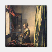 Vermeer - Mädchen, die einen Buchstaben in einem o Magnet (Vorne)