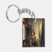 Vermeer - Mädchen, die einen Buchstaben in einem o Schlüsselanhänger (Vorderseite links)