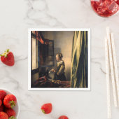 Vermeer - Mädchen, die einen Buchstaben in einem o Serviette (Beispiel)