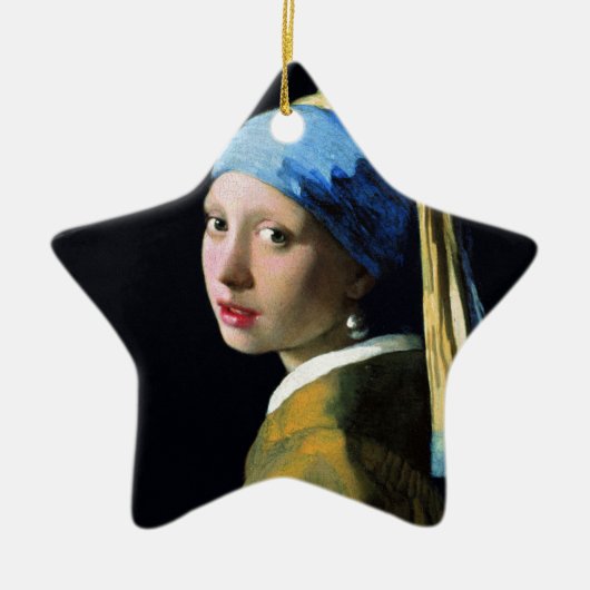 Vermeer - Mädchen mit einem Perlen-Ohrring Keramikornament (Vorne)