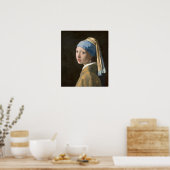 Vermeer - Mädchen mit Perle, 1667 (Hauptquartier) Poster (Küche)