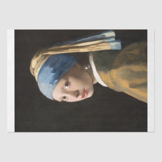 Vermeer - Mädchen mit Perlenohrentkundung Seidenpapier (Vorderseite)
