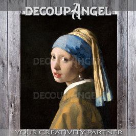 Vermeer - Mädchen mit Perlenohrentkundung Seidenpapier