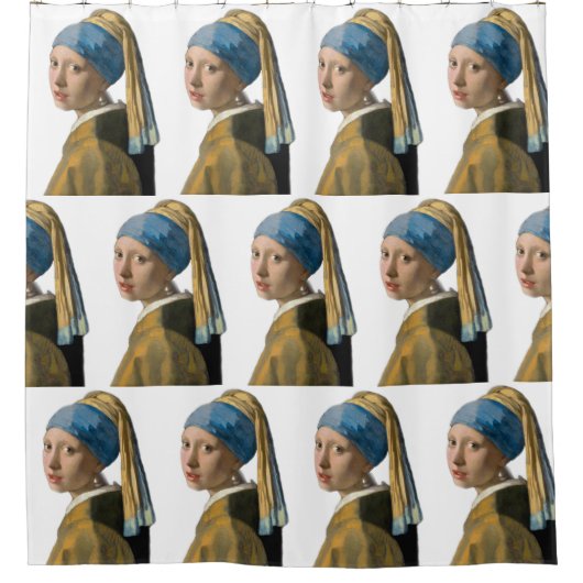 Vermeer - Mädchen mit Perlenohrring abgeschieden Duschvorhang (Vorderseite)