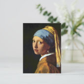 Vermeer - Mädchen mit Perlenohrring Postkarte (Stehend Vorderseite)