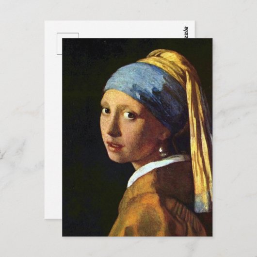 Vermeer - Mädchen mit Perlenohrring Postkarte (Vorne/Hinten)