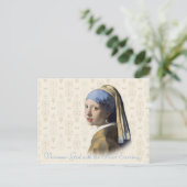 Vermeer - Mädchen mit Perlenohrring Postkarte (Stehend Vorderseite)