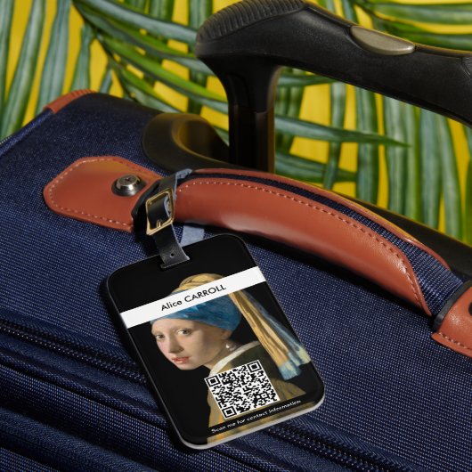 Vermeer - Mädchen mit Perlenohrring - QR-Code Gepäckanhänger (Vorderseite Insitu 1)
