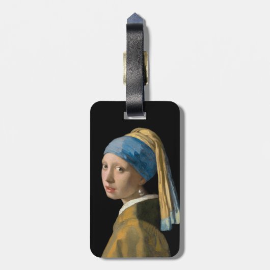 Vermeer - Mädchen mit Perlenohrring - QR-Code Gepäckanhänger (Rückseite vertikal)